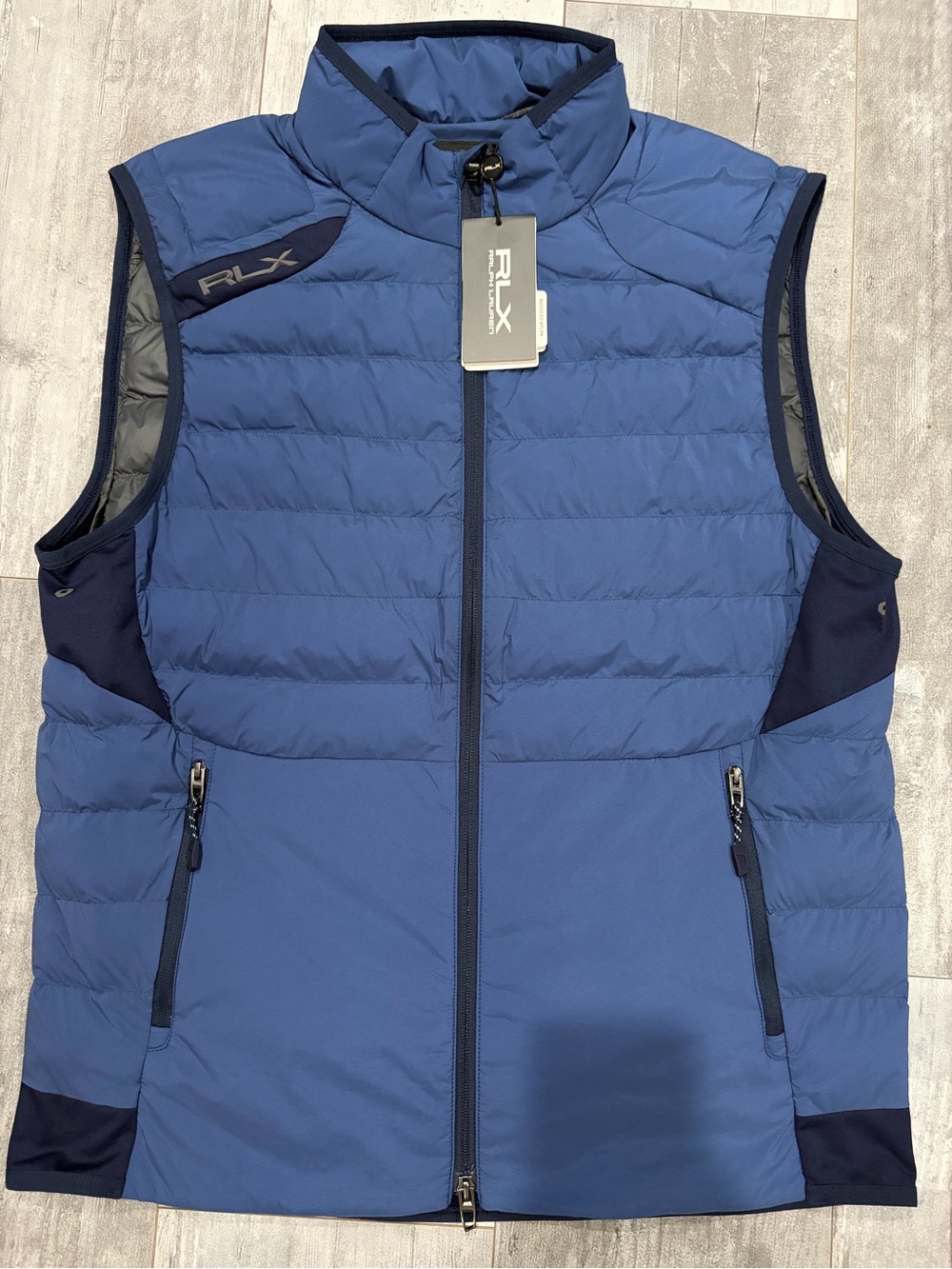 Polo Ralph Lauren RLX Men's Woven Nylon Full Zip Insulated Golf Vest Navy Size M